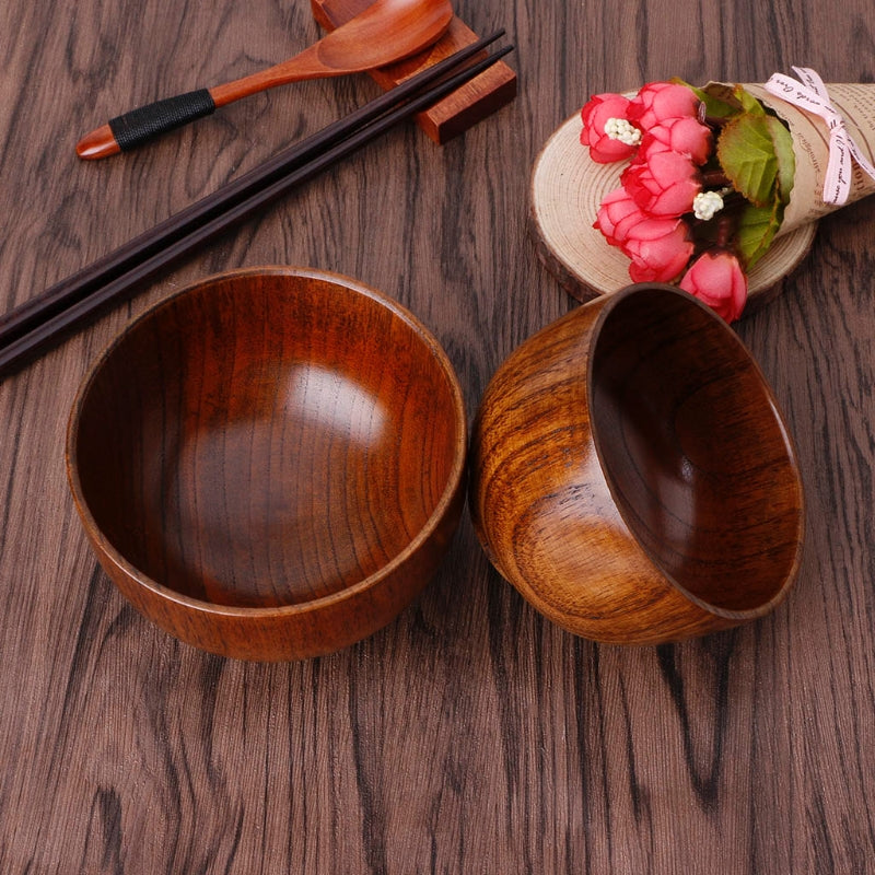 Round Wooden Serving Bowls