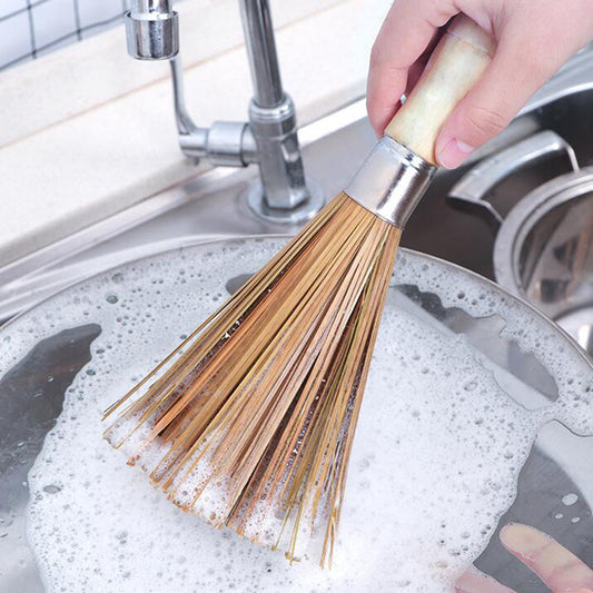 Long Handle Bamboo Cleaning Brush Household Authentic Bamboo Brush Handle