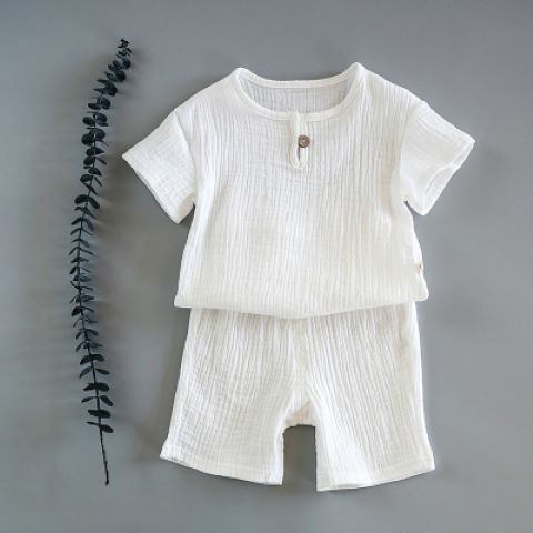 Baby Summer Cotton Soft  Set  Children Short Sleeve   Shorts Two-Piece Set kids clothes Cotton and linen  kids clothes boys