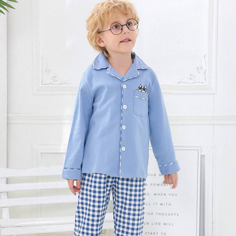 New Products Boys Cotton Cardigan Long Sleeve Children'S Pajama Set