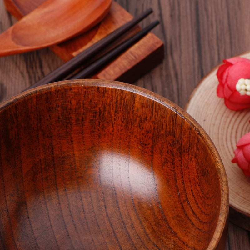 Round Wooden Serving Bowls