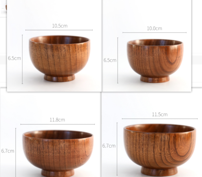 Round Wooden Serving Bowls