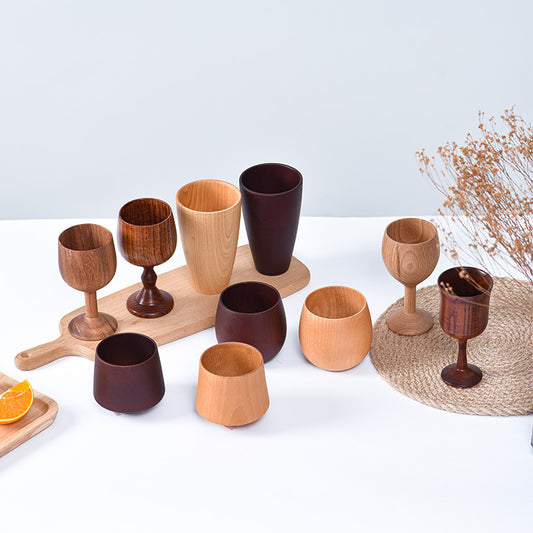 Wooden Tea Cup Goblets