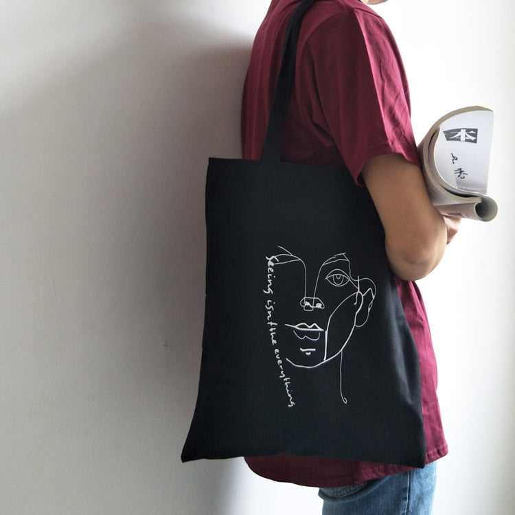 Fashionable And Simple Printed Cotton Eco-friendly Bag